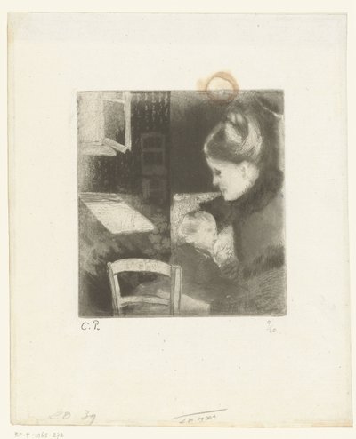 emziren kadın Enfant têtant sa mère by Camille Jacob Pissarro