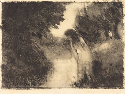 Bir Yıkanan, 1894. by Camille Pissarro