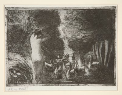 Kazlı yüzücü (Kazlı yüzücü) by Camille Pissarro