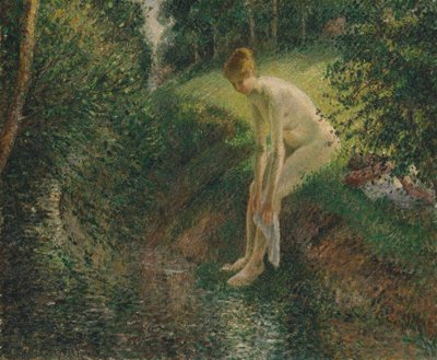 Ormanda Yıkanan Kişi, 1895. by Camille Jacob Pissarro