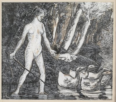 Kazlarla Yıkanan Kişi, 1895 by Camille Jacob Pissarro