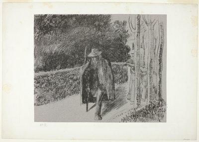 Koltuk değneği ile dilenci by Camille Pissarro