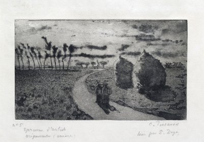 Samanlıklarla Alacakaranlık, 1879 by Camille Pissarro
