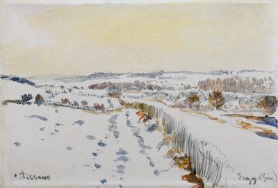 Kar altında Eragny by Camille Pissarro