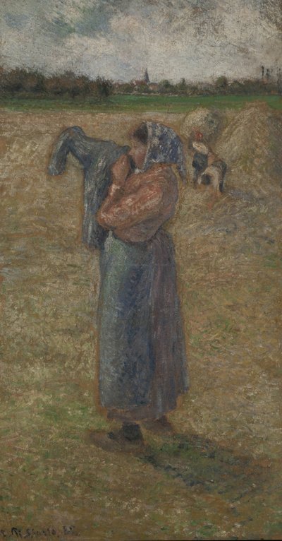 Tarladaki Kadın, 1882. by Camille Pissarro