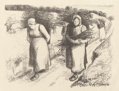 Yakacak Odun Taşıyıcıları by Camille Pissarro