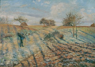 Gelee blanche (Hoarfrost) ... (tuval üzerine yağlıboya) by Camille Pissarro