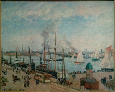 Yüksek gelgitte Le Havre limanı by Camille Jacob Pissarro