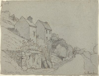 Yol kenarındaki evler by Camille Pissarro