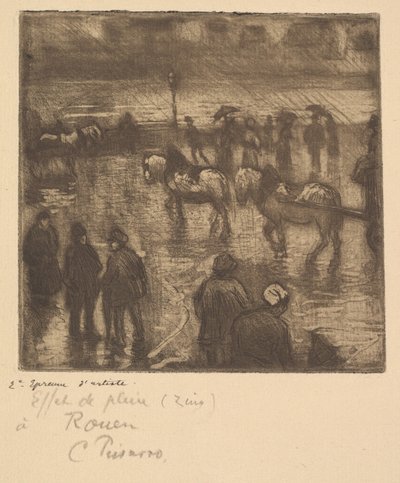 Yağmurdan İzlenimler, Rouen, 1883. by Camille Jacob Pissarro