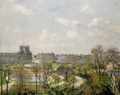 Tuileries Bahçesi, Bahar Sabahı; Tuileries Bahçesi, Sabah, Bahar, 1900 by Camille Jacob Pissarro