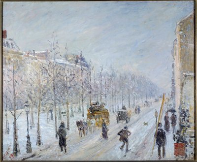 kar ile Paris Bulvarı by Camille Pissarro