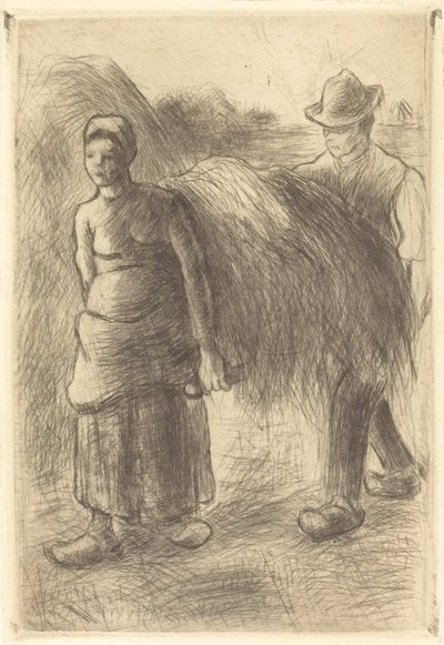 Saman taşıyan köylüler by Camille Pissarro