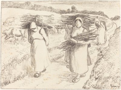 Sopa Taşıyan Köylüler Sopa Taşıyan Köylüler, 1896. by Camille Pissarro