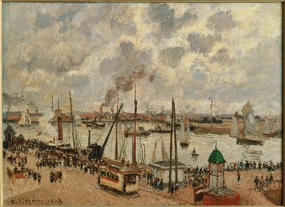 Port du Havre ... (tuval üzerine yağlıboya) by Camille Pissarro