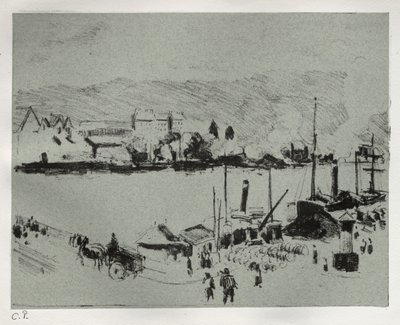 Rouen'deki Quai Boieldieu by Camille Pissarro