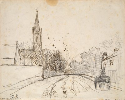 All Saints Kilisesi ile Yukarı Norwood, Londra, Çalışma, 1871 by Camille Pissarro