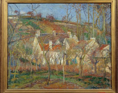 Kırmızı Çatılar, köyün köşesi, kış by Camille Pissarro