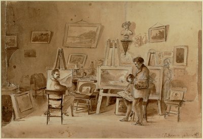 Sanatçının atölyesi, Caracas, Venezuela Eskiz ... by Camille Pissarro