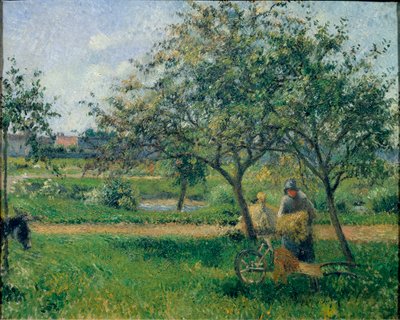 El arabası, meyve bahçesi, yaklaşık 1881 (tuval üzerine yağlı boya) by Camille Jacob Pissarro