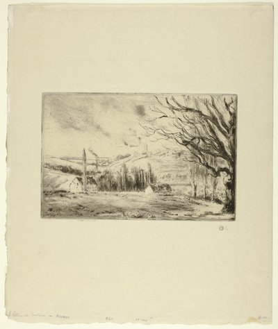 Pontoise görünümü by Camille Pissarro