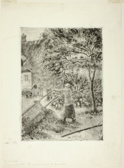 El Arabasını Boşaltan Kadın by Camille Pissarro