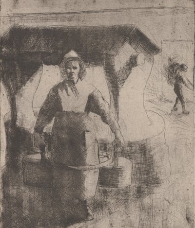 Kuyudaki Kadın, 1891. by Camille Pissarro