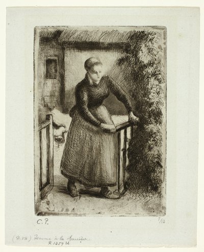 Kapıdaki Kadın by Camille Pissarro
