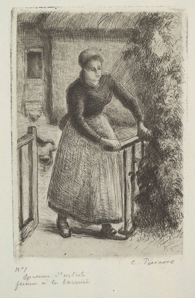 Kapıdaki Kadın, 1889. by Camille Jacob Pissarro