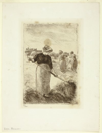 Saman savuran kadınlar by Camille Pissarro