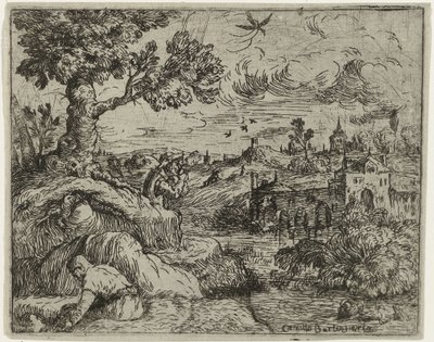 Bulutlu gökyüzü ile manzara by Camillo Berlinghieri