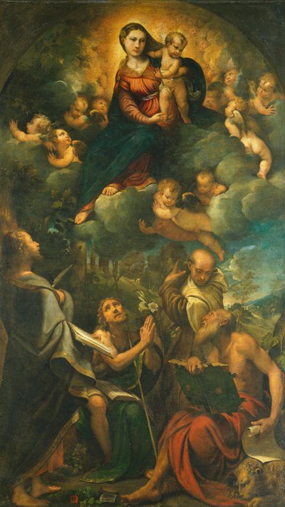 Madonna in Glory veya Madonna with Child and Saints by Camillo Boccaccino