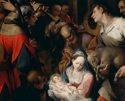 Çobanların hayranlığı, Camillo Procaccini tarafından sunağın bir parçasının detayı by Camillo Procaccini