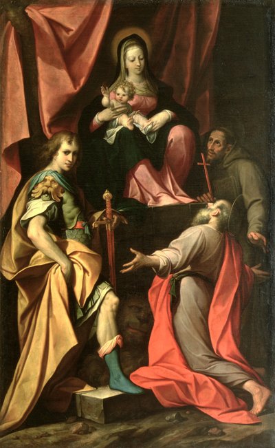 Aziz Vitalis, Aziz Jerome ve Aziz Francis ile Madonna ve Çocuk by Camillo Procaccini