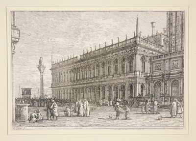 Kitap dükkanı. V., Vedute (Görüntüleme) dizisinden by Canaletto (Giovanni Antonio Canal)