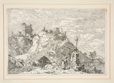 Vedute (Görüntüler) dizisinden Duada Hacı ile Manzara by Canaletto (Giovanni Antonio Canal)
