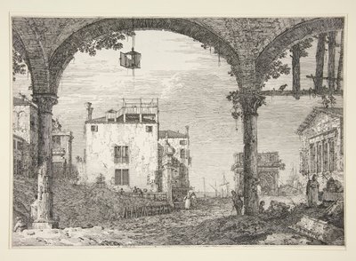 Le Portique a la lanterne (Fenerli Portiko), Vedute (Görüntüler) dizisinden by Canaletto (Giovanni Antonio Canal)