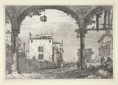 Le Portique a la lanterne (Fenerli Portiko), Vedute (Görüntüler) dizisinden by Canaletto (Giovanni Antonio Canal)