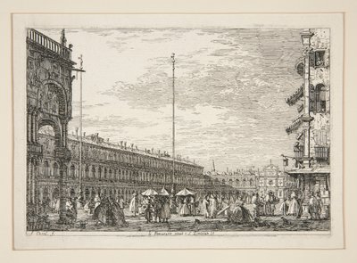 Le Procuratie Nuove e S. Ziminian V. (Procuratic Nuove ve San Geminiano Kilisesi, Venedik), Vedute (Görüntüler) serisinden by Canaletto (Giovanni Antonio Canal)