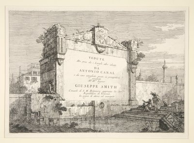 Vedute dizisinden Başlık Plakası (Görüntüler) by Canaletto (Giovanni Antonio Canal)