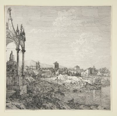 Piskoposlu Bir Kasabanın Görünümü by Canaletto (Giovanni Antonio Canal)