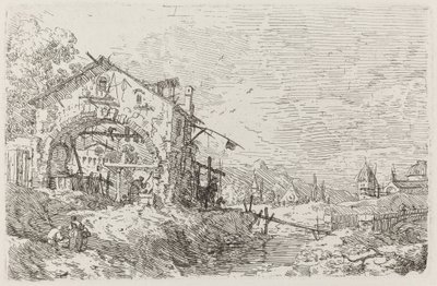 Kuyuda Bir Kadınla Manzara [sol altta], c. 17351746. by Canaletto
