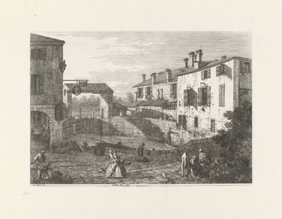 Le porte del Dolo (nesne üzerindeki başlık) Mevcut ve icat edilmiş mekanlardaki yüzler (dizi başlığı) Vedute altre prese da i Luoghi altre da Antonio Canal fikri (seri başlığı) by Canaletto