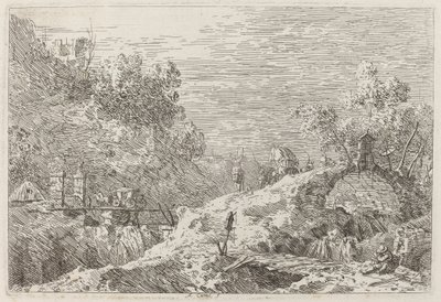 Beş Köprülü Dağ Manzarası by Canaletto