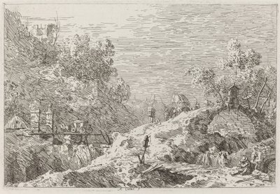 Beş Köprülü Dağ Manzarası [sağ alt] by Canaletto