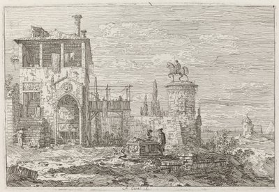 Binicilik Anıtı [sağ üst], c. 17351746. by Canaletto