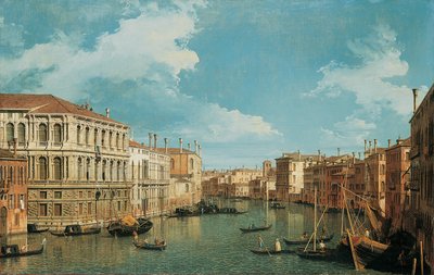 Büyük Kanal, Venedik, Kuzey-Batı Görünümlü, Palazzo Pesaro, Palazzo Foscarini ve Solda S. Stae Zirvesi ve Sağda Palazzo Vendramin-Calergi ve S. Marcuola by Giovanni Antonio Canal