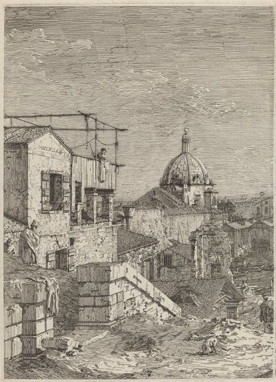 Yazılı Ev [solda], 1741. by Canaletto