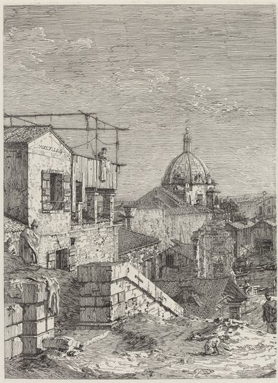 Yazılı Ev [solda], 1741. by Canaletto