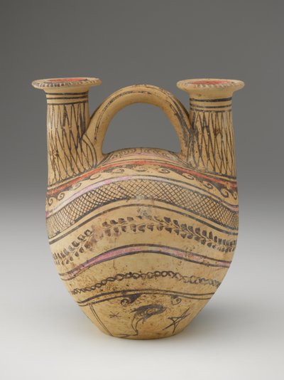 Askos, MÖ 4.-3. yy sonu (siyah, pembe ve kırmızı boyalı seramik) by Canosan Workshop (attr.to)